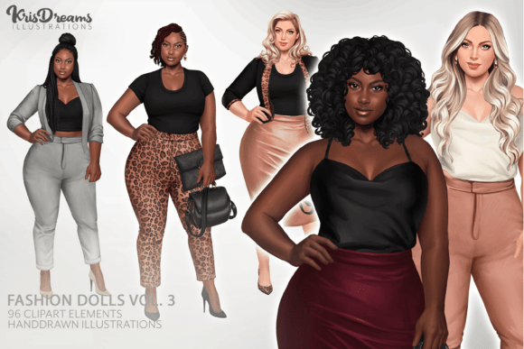 Download Curvy Fashion Doll PNG Set - Fashion doll Collection