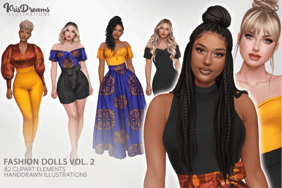 Download Diverse Fashion Doll PNG Set - Fashion doll Collection