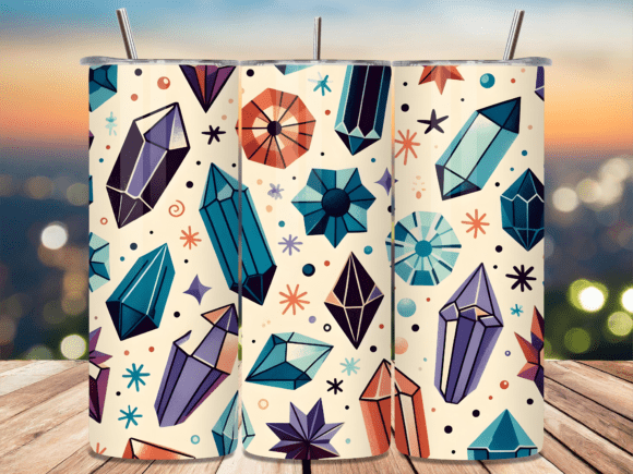 Download Crystal Gemstone Pattern Tumbler Wrap - Gemstone pattern Collection