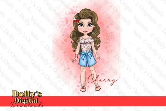 Download Cute Brunette Cherry Fashion Doll PNG - Fashion doll Collection