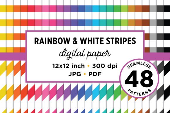 Download Rainbow Seamless Stripes Patterns - Stripes Collection