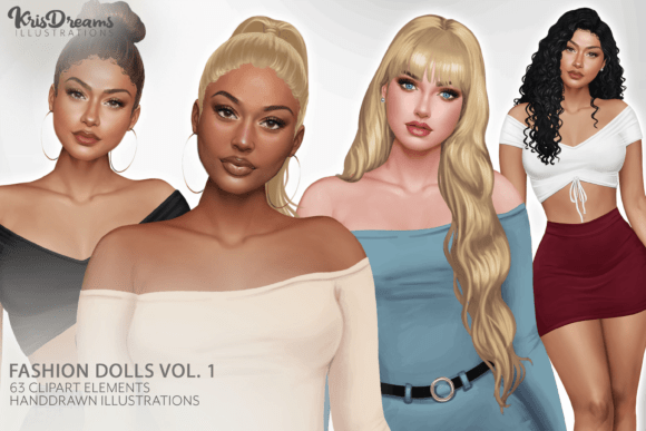 Download Fashion Doll Clipart PNG Set - Fashion doll Collection