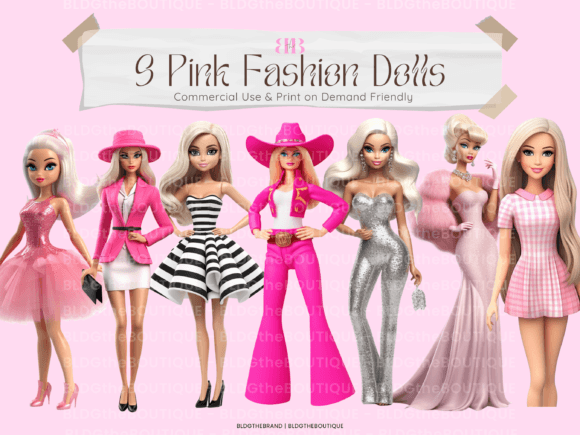 Download 9 3d Pink Fashion Doll PNG Clipart Files - Fashion doll Collection