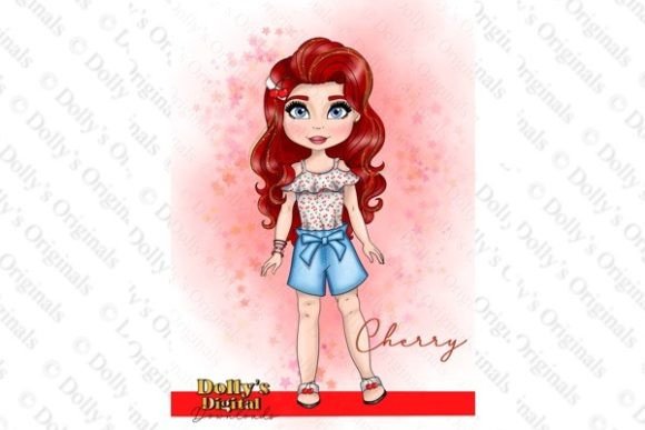 Download Cute Red Head Cherry Fashion Doll PNG - Fashion doll Collection