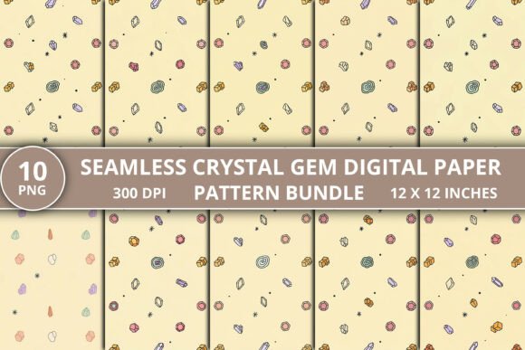 Download Seamless Crystal Gem Pattern Bundle - Premium Resources